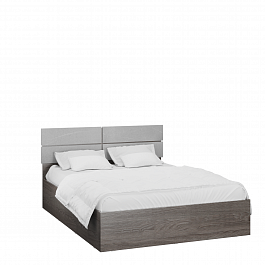 Спальня Теана корпус кровати (1,6м) (ясень анкор темный/МДФ мрамор лайт) - Фото предпросмотра