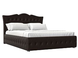 Интерьерная кровать Герда 160 (полностью экокожа коричневая) - Фото предпросмотра