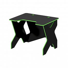 Стол для геймера "Геймерские столы" ПК-ПРА-СТГ100Х80/ФГ-В1-1112 черный шагрень+зеленая кромка - Фото предпросмотра