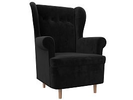 Кресло Торин (полностью велюр черный) - Фото предпросмотра