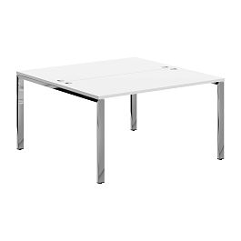 Стол 2-х местный XGWST 1414.1 Белый/Нержавеющая сталь 1400х1406х750 XTEN GLOSS - Фото предпросмотра