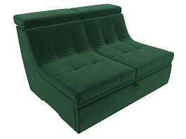 Модуль Холидей Люкс раскладной диван (полностью велюр зеленый) - Фото предпросмотра