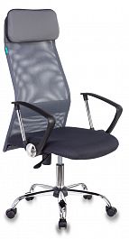 Кресло руководителя Бюрократ KB-6N темно-серый TW-04 TW-12 сетка с подголов. крестовина металл хром "Компьютерные кресла" ТО-002159002622 серый - Фото предпросмотра