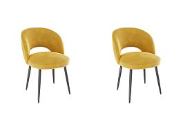 Набор стульев Моли (2 шт.) CHS.N.04.2109 желтый (велюр)/черный - Фото предпросмотра