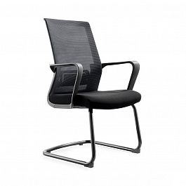 Кресло Интер CF / черный каркас / черная сетка / черная ткань  - Фото предпросмотра
