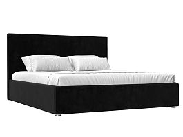 Интерьерная кровать Кариба 180 (полностью велюр черный) - Фото предпросмотра