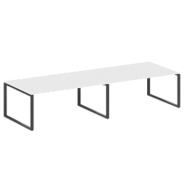 Metal System Перег. стол (2 столешницы) на О-образном м/к БО.ПРГ-2.5 Белый/Антрацит металл 3600*1235*750 - Фото предпросмотра