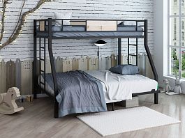 Двухъярусная кровать "Гранада 140" черный - Фото предпросмотра
