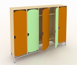 Шкаф для детской одежды на ножках ШГС5М оранжевый - Фото предпросмотра