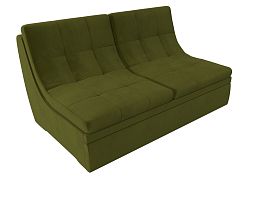 Модуль Холидей раскладной диван (полностью микровельвет зеленый) - Фото предпросмотра