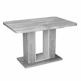 Стол обеденный Toscana (120+40) бетонный камень/белый бриллиант - Фото предпросмотра