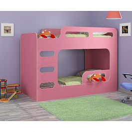Двухъярусная кровать "Дельта-Макс" Розовый - Фото предпросмотра