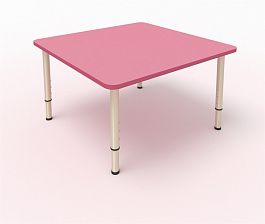 Детский стол 4-х местный 800*800*400…580 розовый - Фото предпросмотра