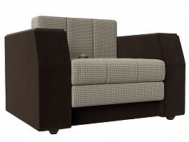 Кресло-кровать Атлантида (основа рогожка корфу 02, компаньон микровельвет коричневый) - Фото предпросмотра