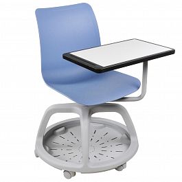 Кресло College на крутящимся основании со столиком, синий - Фото предпросмотра