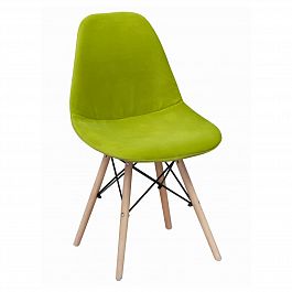 Чехол Е02 на стул Eames, уплотненный, велюр зеленый - Фото предпросмотра