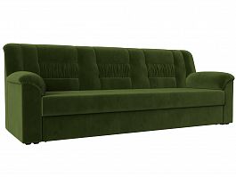Прямой диван Карелия (полностью микровельвет зеленый) - Фото предпросмотра