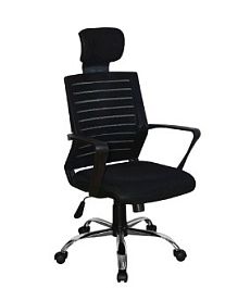 Кресло BRABIX Victory MG-016, подголовник, хром, черное, 531924 "Кресла для персонала"  ТК-001857000001 черный - Фото предпросмотра
