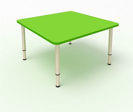 Детский стол 4-х местный 700*700*400…580 зеленый - Фото предпросмотра
