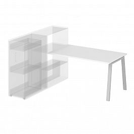 Стол приставной на металлокаркасе "Приставные столы" ПК-ТНП-СТП134Х80/МКА-В2-972 серый - Фото предпросмотра