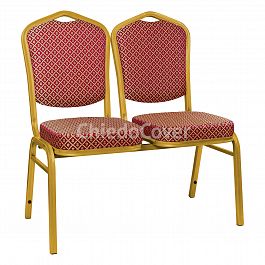 Секция стульев Хит - золото, ромб красный - Фото предпросмотра