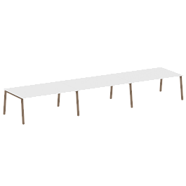 Metal System Перег. стол (3 столешницы) на А-образном м/к БА.ПРГ-3.5 Белый/Мокко металл 5400*1235*750 - Фото предпросмотра