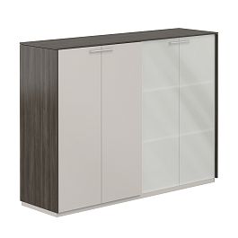 Шкаф средний + Шкаф средний со стеклом мат.,  Atlas, GLM, обвязка BT, фасады GS - Фото предпросмотра