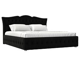 Интерьерная кровать Герда 200 (полностью микровельвет черный) - Фото предпросмотра