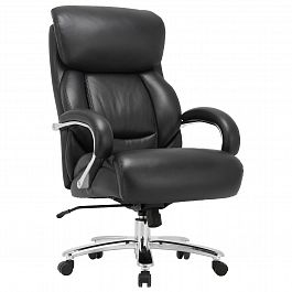 Кресло из натуральной кожи BRABIX PREMIUM "Pride HD-100", НАГРУЗКА до 250 кг, черное, 531940 - Фото предпросмотра