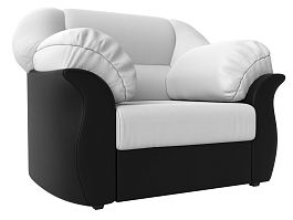Кресло Карнелла (основа экокожа белая, компаньон экокожа черная) - Фото предпросмотра