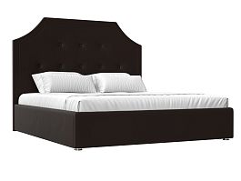 Интерьерная кровать Кантри 160 (полностью экокожа коричневая) - Фото предпросмотра