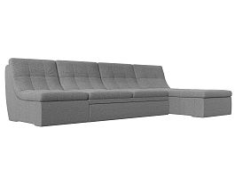Угловой модульный диван Холидей (полностью рогожка серая) - Фото предпросмотра
