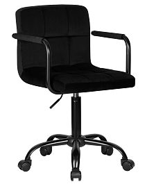 Офисное кресло для персонала DOBRIN TERRY BLACK (черный велюр (MJ9-101)) - Фото предпросмотра