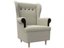 Кресло Торин (основа рогожка Корфу 02, вставки микровельвет коричневый) - Фото предпросмотра