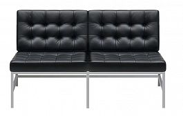 М-41 Троникс 2-х местный диван (134*75*78) Oregon 16 черный "Мягкая мебель для кабинета" ТК-001812000233 черный - Фото предпросмотра