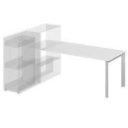 Стол приставной на металлокаркасе "Компьютерные столы"  ПК-ТНП-СТП154Х80-В2-972 серый - Фото предпросмотра