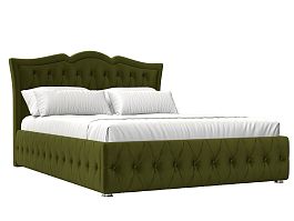 Интерьерная кровать Герда 160 (полностью микровельвет зеленый) - Фото предпросмотра