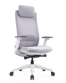 Кресло офисное / Oslo / серая сетка /серый пластик / база белая - Фото предпросмотра