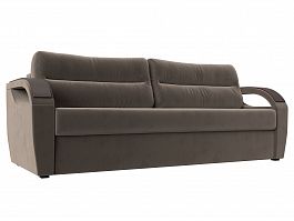 Прямой диван Форсайт (полностью велюр коричневый) - Фото предпросмотра