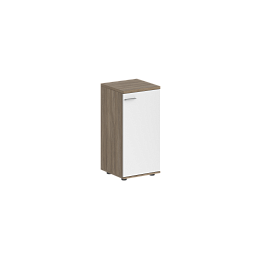 Шкаф низкий Sigma 400х400х825, 1 дв., з.ст HDF, правый / корпус: дуб темный; фасад: белый - Фото предпросмотра