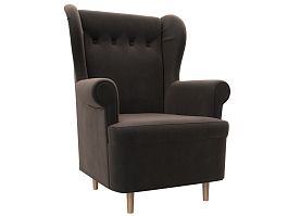 Кресло Торин (полностью велюр коричневый) - Фото предпросмотра