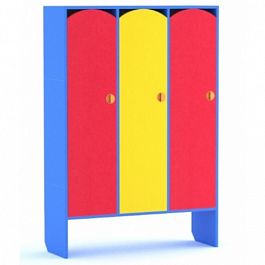 Шкафчик для одежды 3-секционный малый (цветной) с нишей - Фото предпросмотра
