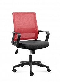 Кресло офисное / Бит LB /815B-AF08-T09/ черный пластик / красная сетка / черная ткань "Кресла для персонала"  ТК-001035000547 красный/черный - Фото предпросмотра