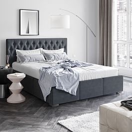 Октавия корпус интерьерной кровати 1,4 серый ромб - Фото предпросмотра