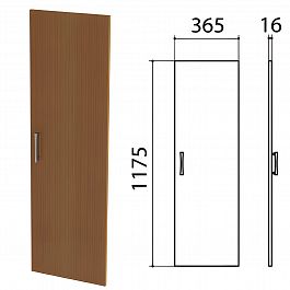 Дверь ЛДСП средняя "Монолит", 365х16х1175 мм, цвет орех гварнери, ДМ42.3 - Фото предпросмотра