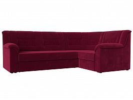 Угловой диван Карелия правый (полностью микровельвет бордовый) - Фото предпросмотра