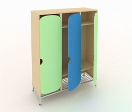 Шкаф для детской одежды на ножках ШГС3М зеленый - Фото предпросмотра