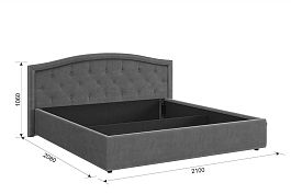 Кровать с подъемным механизмом Верона 2 180х200 см ZP.KM1.8-02.2762 оникс (велюр) - Фото предпросмотра