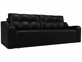 Прямой диван Итон (полностью экокожа черная) - Фото предпросмотра