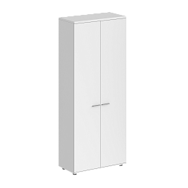 Шкаф высокий Sigma 800х400х1955, 2-х дв., з.ст HDF / корпус: белый; фасады: белый - Фото предпросмотра